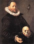 HALS, Frans Portrait of a Man Holding a Skull s china oil painting artist